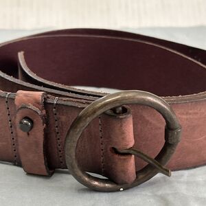 Amsterdam Heritage Pip 45501 Burgundy Leather Belt Round O-Ring Buckle
